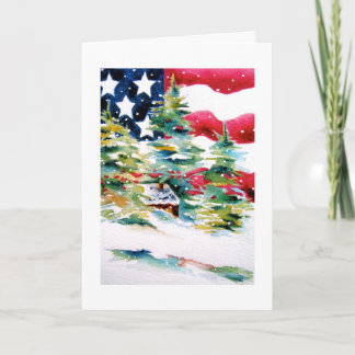 Patriotic American Flagga-julkort Helgkort