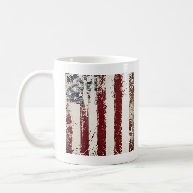 Patriotic American flagga Kaffemugg (Vänster)