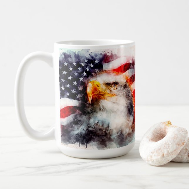 Patriotic American Flagga Kaffemugg (Med munk)