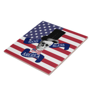 Patriotic American flagga Kakelplatta
