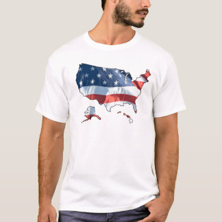 Patriotic American Flagga Karta Tee