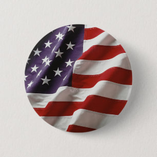 Patriotic American Flagga Knapp
