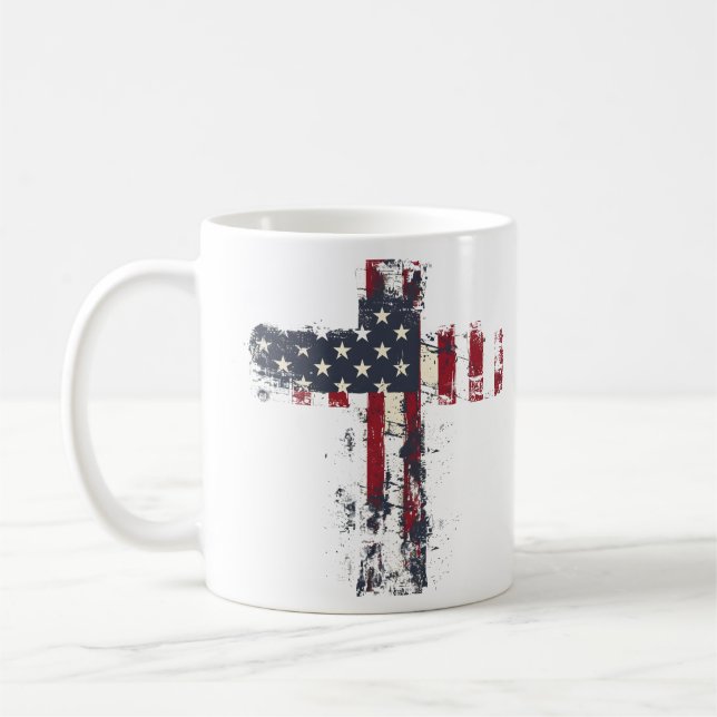 Patriotic American flagga kor Kaffemugg (Vänster)