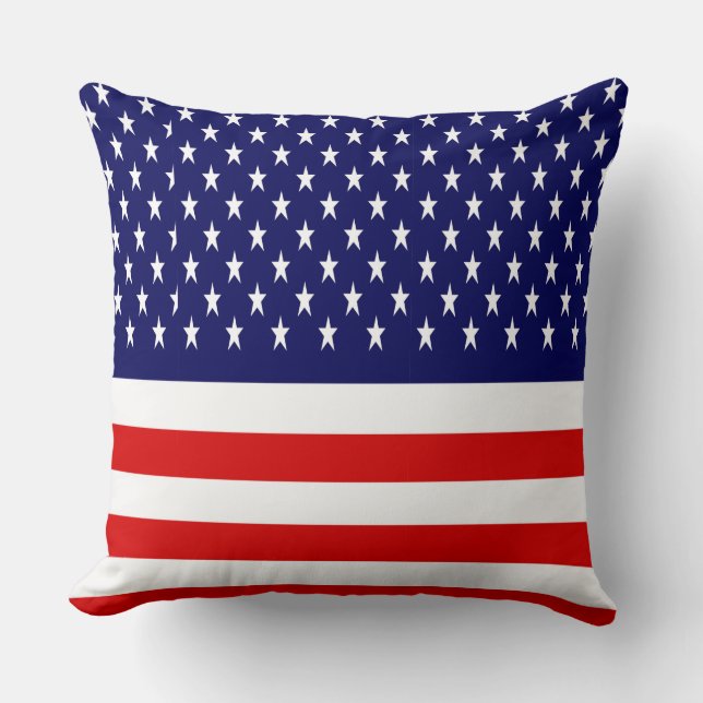 Patriotic American Flagga Kudde (Framsida)