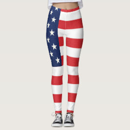 Patriotic American Flagga Leggings