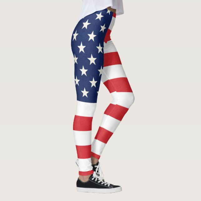 Patriotic American Flagga Leggings (Höger)