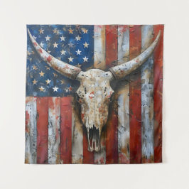 Patriotic American flagga longhorn skalle