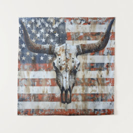 Patriotic American flagga longhorn skalle