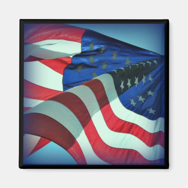Patriotic American Flagga Magnet (Framsidan)