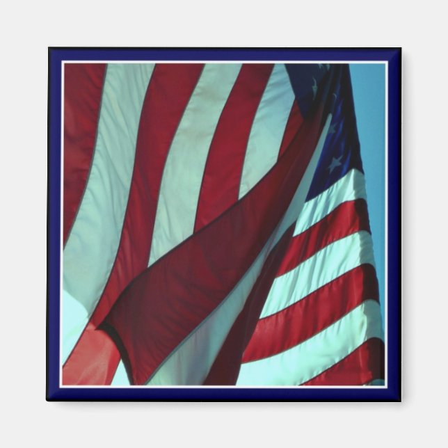 Patriotic American Flagga Magnet (Framsidan)