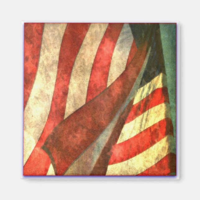 Patriotic American Flagga Magnet (Framsidan)
