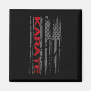 Patriotic American Flagga Martial Arts Karate Wome Magnet