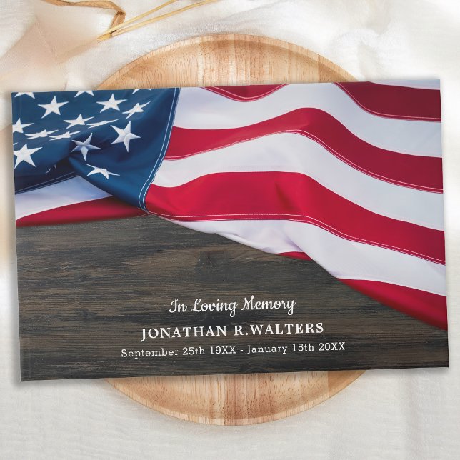 Patriotic American Flagga Memorial Milial Gästböcker (Skapare uppladdad)
