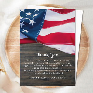 Patriotic American Flagga Memorial Milial Tack Kort