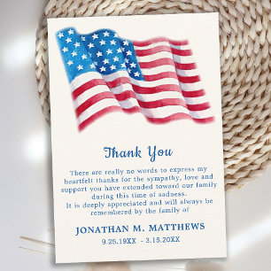Patriotic American Flagga Memorial Veteran Funeral Tack Kort