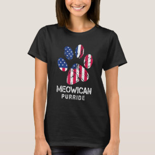 Patriotic American Flagga Meowican Purride Cat Tas T Shirt