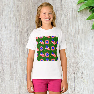 Patriotic American Flagga Mönster om Grönt T Shirt