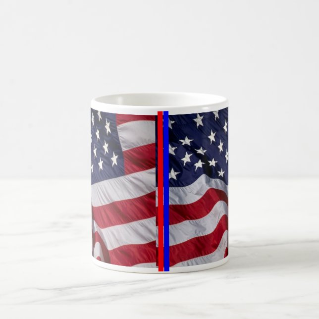Patriotic American Flagga Mugg (Center)