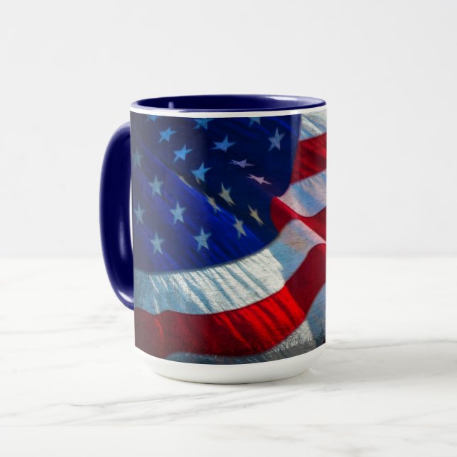 Patriotic American Flagga Mugg (Framsida vänster)