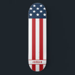 Patriotic American Flagga Namn Mini Skateboard Bräda 18,5 Cm<br><div class="desc">Denna patriotiska amerikanska flagga-skateboard har stars och stripes med ditt namn vid grund.</div>