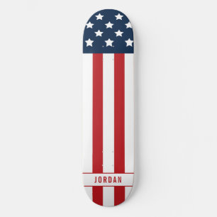 Patriotic American Flagga Namn Mini Skateboard Bräda 18,5 Cm