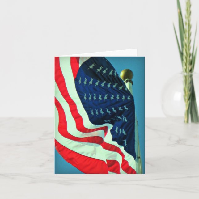 Patriotic American Flagga Note Card Kort (Framsida)