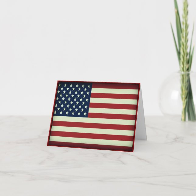 Patriotic American Flagga Note Card Kort (Framsida)