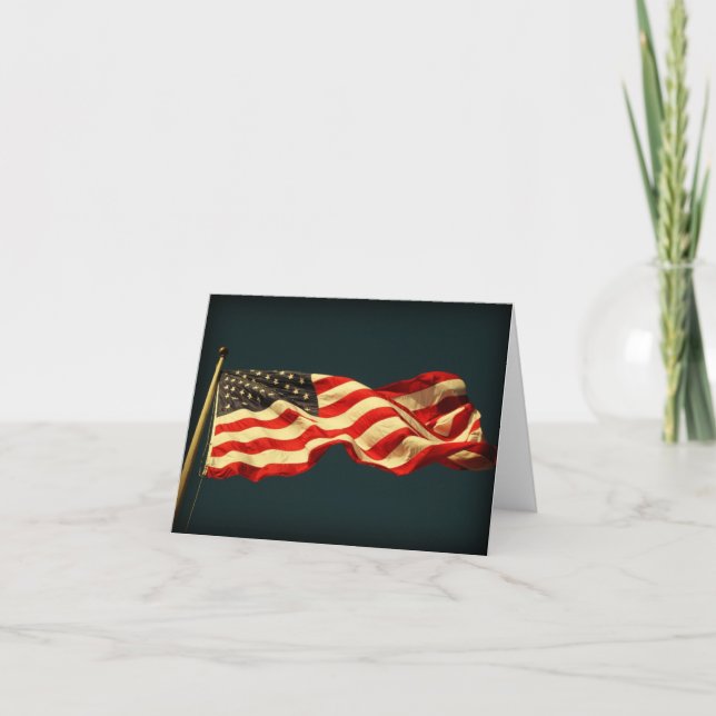Patriotic American Flagga Note Card Kort (Framsida)