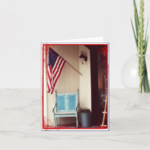 Patriotic American Flagga Note Card Tack Kort