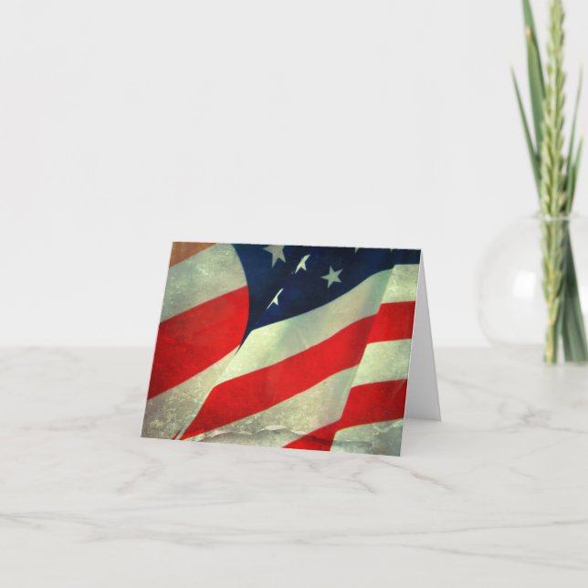 Patriotic American Flagga Note Card Tack Kort (Framsida)