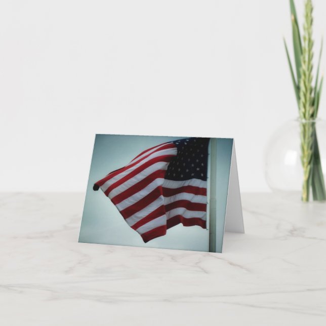 Patriotic American Flagga Note Card Tack Kort (Framsida)