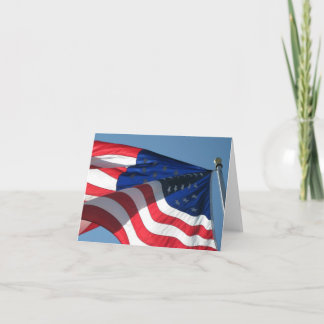 Patriotic American Flagga Note Card Tack Kort