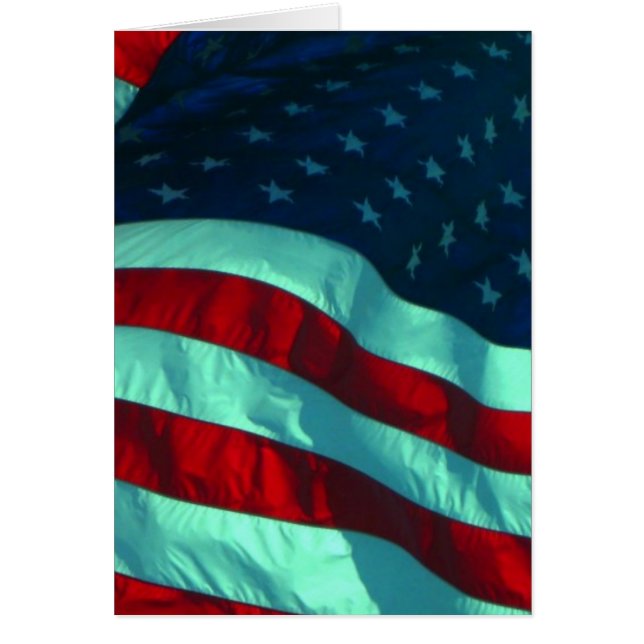 Patriotic American Flagga Note OBS Kort (Framsidan)