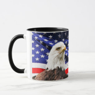 Patriotic American Flagga och American Eagle Mugg
