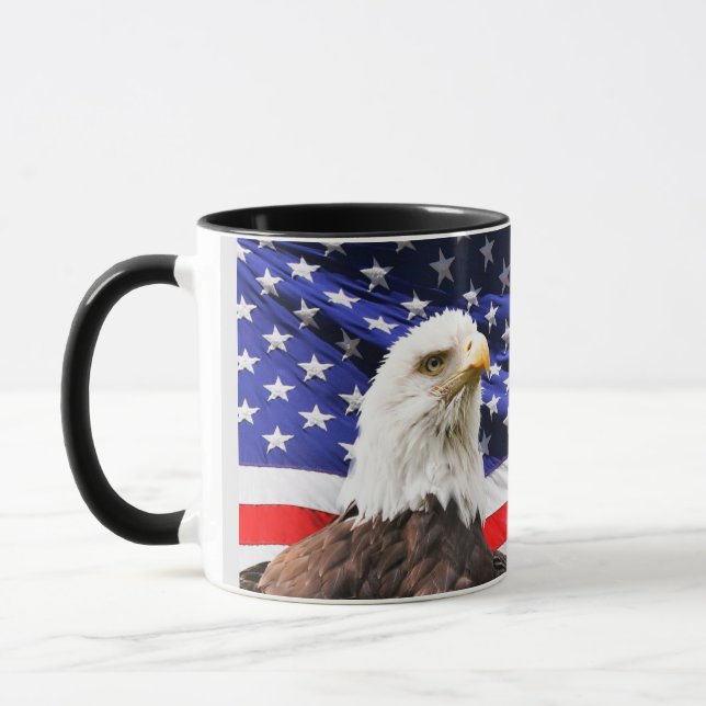 Patriotic American Flagga och American Eagle Mugg (Vänster)