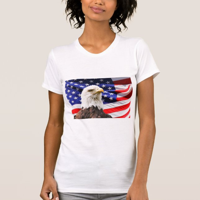 Patriotic American Flagga och American Eagle T Shirt (Framsida)