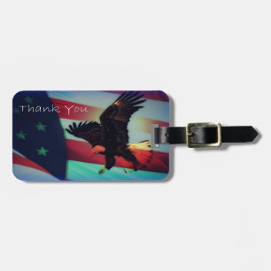 Patriotic American Flagga och Eagle Bagagebricka