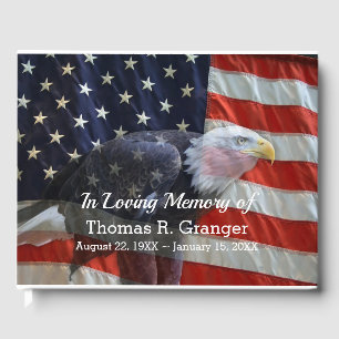 Patriotic American Flagga och Eagle Gästböcker