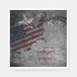 Patriotic American Flagga och Stars Bröllop Pappersservett