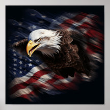 Patriotic American flagga örn print