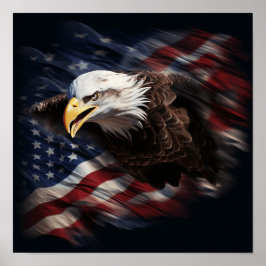 Patriotic American flagga örn print Poster