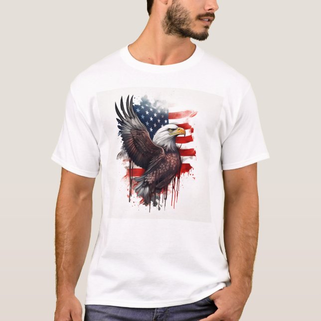 Patriotic American flagga Örn T Shirt (Framsida)