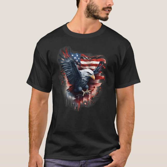 Patriotic American flagga Örn T Shirt (Framsida)
