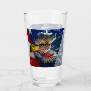 Patriotic American Flagga Örn Varg Glaskopp
