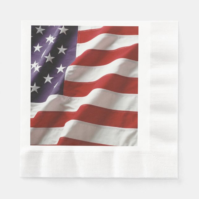 Patriotic American Flagga Pappersservett (Framsidan)