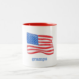 Patriotic American Flagga Personlig Två-Tonad Mugg