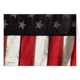 Patriotic American Flagga Photo Art Rött vitt blåt Hälsningskort