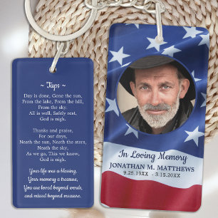 Patriotic American Flagga Photo Funeral Prayer Car