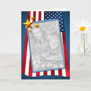 Patriotic American Flagga Photo Kort