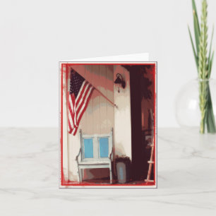 Patriotic American Flagga Posterized Note Card Tack Kort